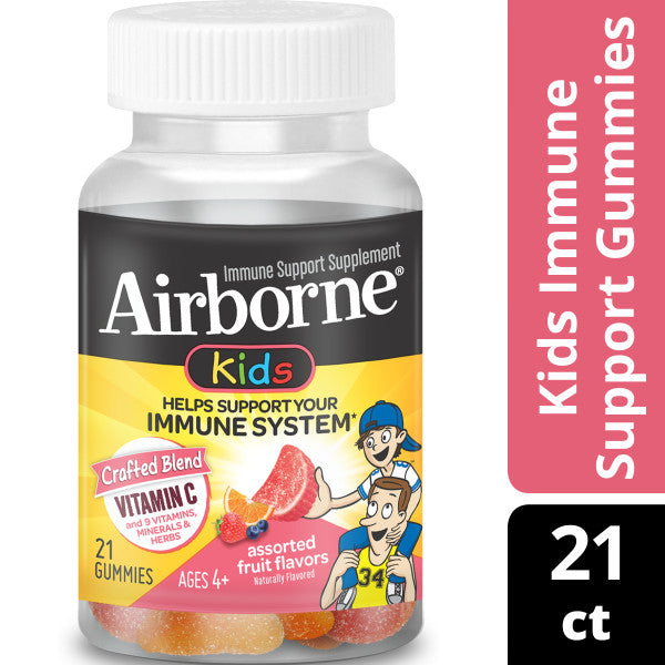 Airborne Gummies Kids Assorted Fruit, 21 Gummies by Airborne - Bellso